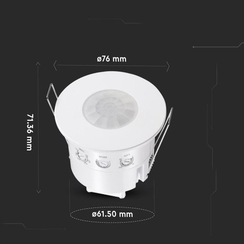 REAL PIR PRESENCE SENSOR RECESSED MOUNT - WHITE BODY