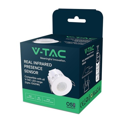 REAL PIR PRESENCE SENSOR RECESSED MOUNT - WHITE BODY