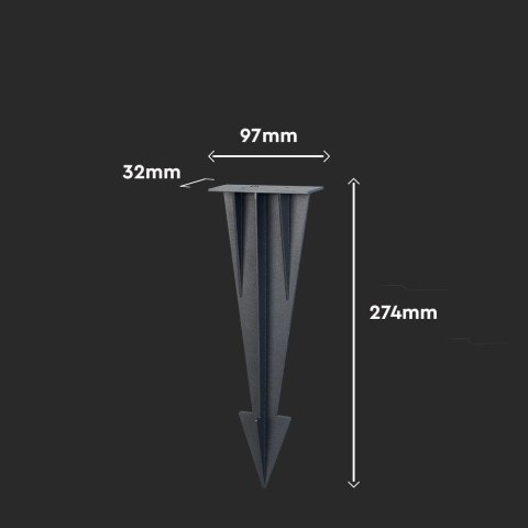 Szpilka kotwa mocowanie do ziemi opraw VT-409 100x35x274mm Czarna VT-12050-B