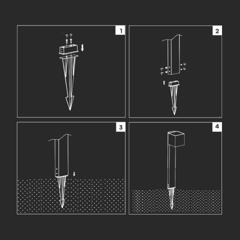 Szpilka kotwa mocowanie do ziemi opraw VT-409 100x35x274mm Szary Antracyt VT-12050-DG