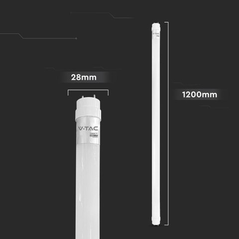 Tuba świetlówka LED T8 V-TAC CREE CHIP 120cm 18W G13 nano plastic 100Lm/W VT-121 3000K 1850lm 6 lat gwarancji