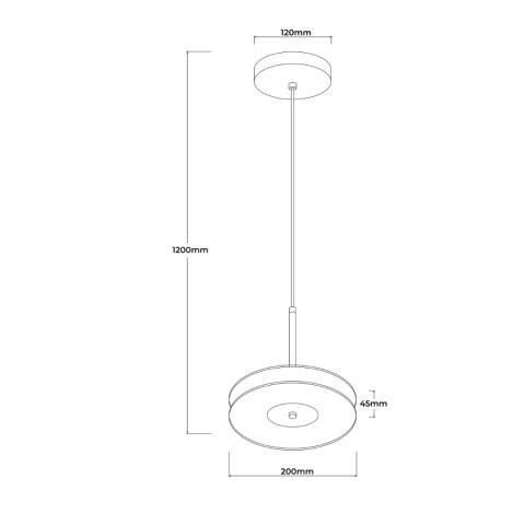 Wisząca lampa Casy dymna LED CCT Light Prestige