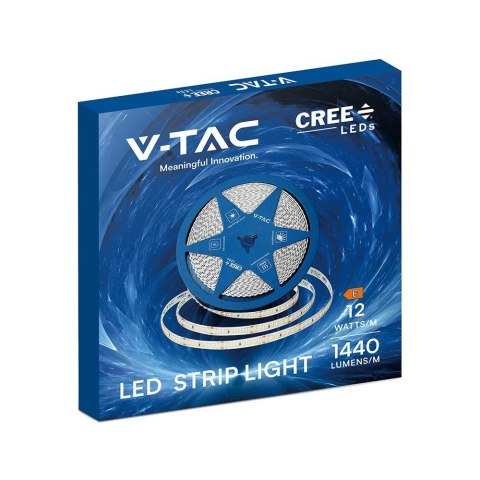 168 12W LED STRIP LIGHT WITH CREE CHIP 6500K IP20 24V 8MM DOUBLE PCB