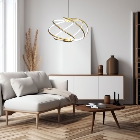 Lampa wisząca Kandor złota LED CCT Light Prestige