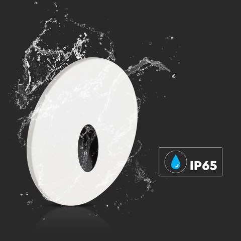 Oprawa schodowa wymienne fronty 3W LED V-TAC biała / czarna okrągła 230V IP65 3w1 CCT VT-10184 3000K-4200K-6400K 170lm 3 lata gw