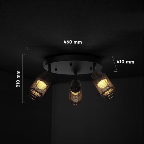 Oprawa sufitowa V-TAC 3X6W LED plafon spot 460x210mm czarny matowy VT-89013 3000K 2160lm