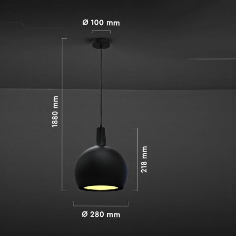 Oprawa zwieszana V-TAC E27 280x218mm czarna VT-89020 3 lata gwarancji