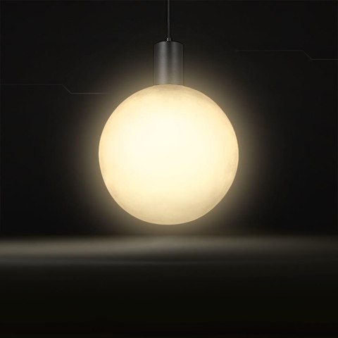 Oprawa zwieszana V-TAC E27 300x400mm kula dymione szkło, czarny VT-89025