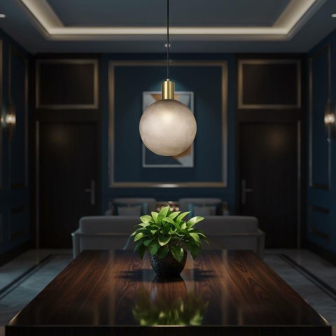 Oprawa zwieszana V-TAC E27 300x400mm kula dymione szkło, stare złoto VT-89025