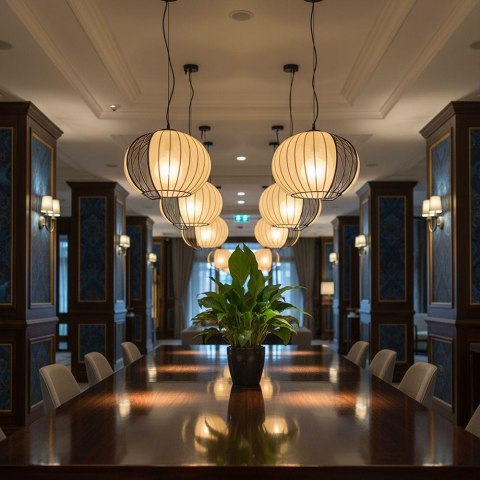 Oprawa zwieszana V-TAC E27 400x350mm czarny matowy, beżowy VT-89011 3 lata gwarancji