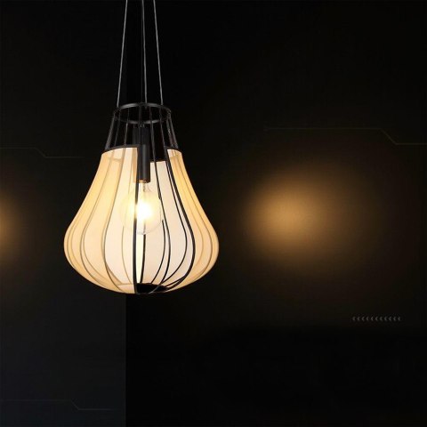 Oprawa zwieszana V-TAC E27 420x500mm czarny matowy, beżowy VT-89010 3 lata gwarancji