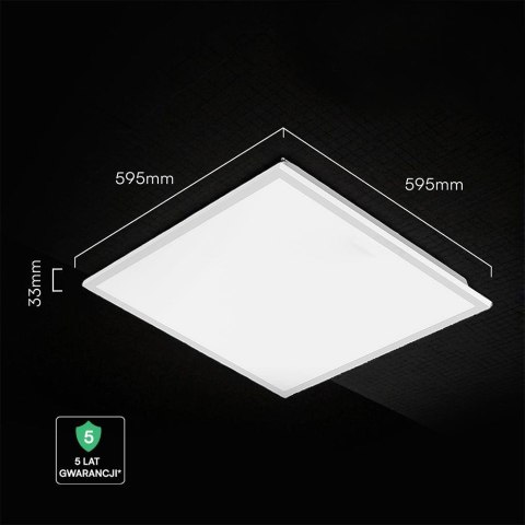 Panel LED V-TAC 40W 600x600 backlight 33mm 120Lm/W VT-61042 6500K 4800lm 5 lat gwarancji
