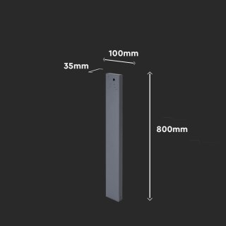 Słupek 80cm do ściennych kinkietów solarnych VT-409CCT SKU 23770, 23824, 24063, 24089 antracyt VT-11080 3 lata gwarancji