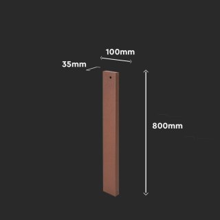 Słupek 80cm do ściennych kinkietów solarnych VT-409CCT SKU 23770, 23824, 24063, 24089 brąz corten VT-11080 3 lata gwarancji