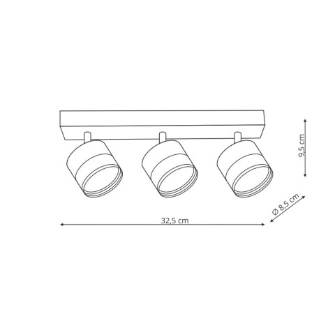 Spot Kendal 3 transparetny / czarny GX53 Light Prestige