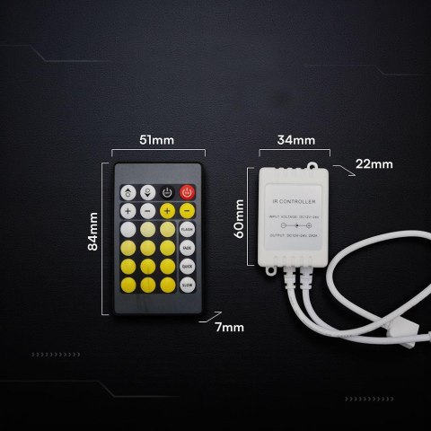 Sterownik taśm LED V-TAC IR CCT z pilotem 24 przyciski 3 lata gwarancji