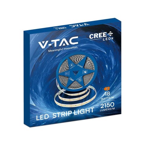 Taśma LED V-TAC CREE LED SMD2835 1190LED 24V IP20 CRI90 2xPCB 10mm 5mb 18W/m 238LED/m VT-2835 238 4000K 2430lm 6 lat gwarancji