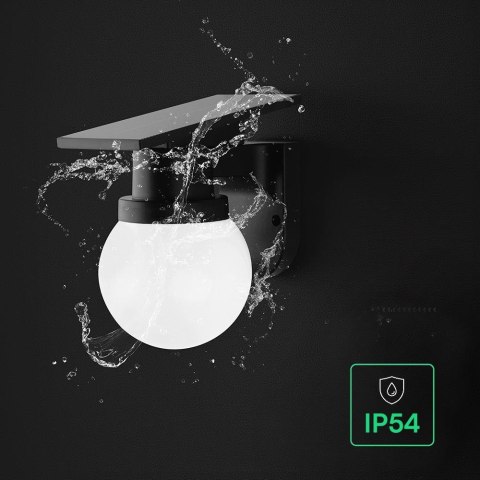 Oprawa kinkiet ścienny solarny V-TAC 0.9W LED zmiana barwy CCT IP54 pilot VT-11149CCT 3000K, 4000K, 6000K 120lm 3 lata gwarancji