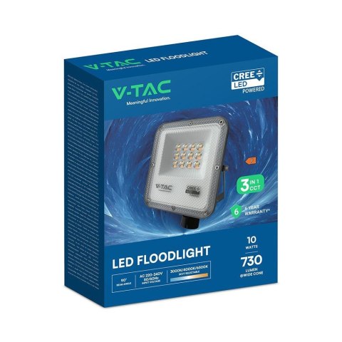 Projektor LED V-TAC CREE CHIP 10W LED 3w1 CCT 135Lm/W VT-44014CCT 3000K-4000K-6500K 730lm 6 lat gwarancji