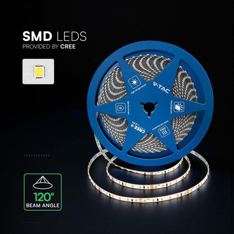 Taśma LED V-TAC CREE CHIP SMD2835 1200LED 24V IP20 2xPCB szerokość 5mm VT-2835 4000K 760lm 6 lat gwarancji