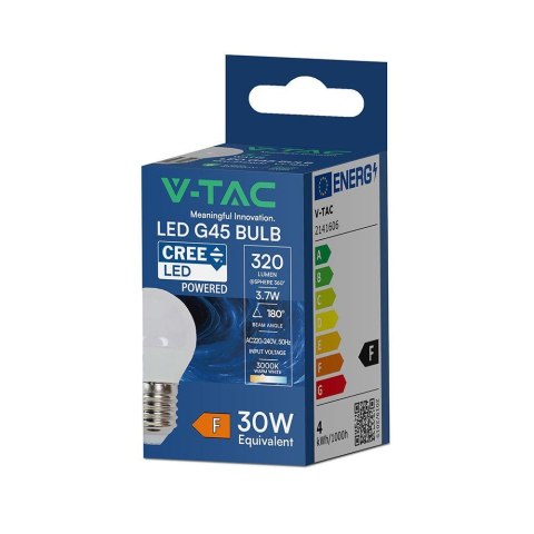 Żarówka LED V-TAC 3,7W CREE CHIP E27 kulka G45 VT-1830 3000K 320lm 6 lat gwarancji