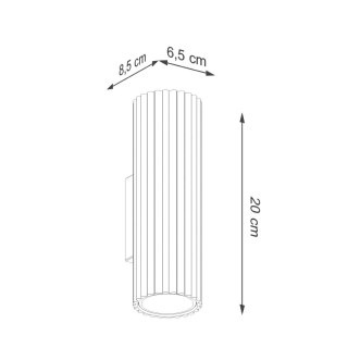 LAMPA ŚCIENNA Kinkiet KARBON 20 CM SOLLUX KASZMIROWY TAUPE
