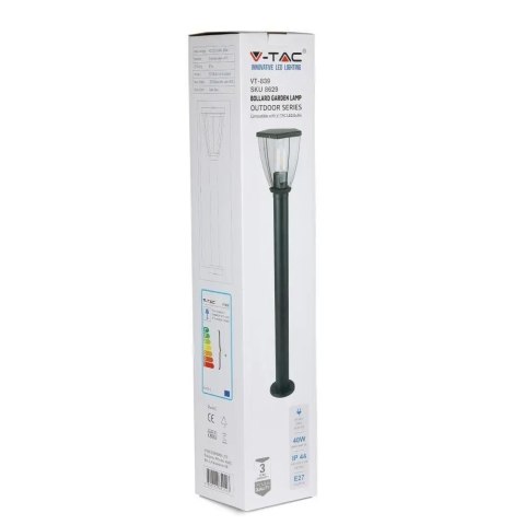 Słupek Ogrodowy V-TAC 80cm Czarny Mat E27 VT-839 3 Lata Gwarancji