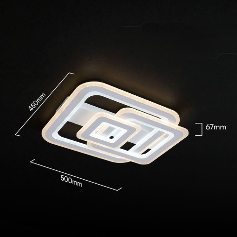 Oprawa sufitowa V-TAC 80W LED 50x45cm ściemnialna biała pilot CCT VT-84040 3000K-4000K-6500K 6400lm