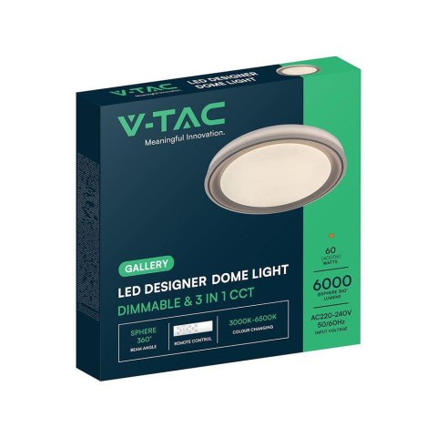 Oprawa sufitowa plafon 30/60W LED 50cm 3w1 ściemnialna brązowa pilot CCT VT-85030 3000K-6500K 6000lm