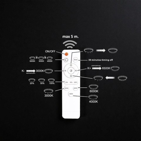 Oprawa sufitowa plafon 30/60W LED 50cm 3w1 ściemnialna brązowa pilot CCT VT-85030 3000K-6500K 6000lm