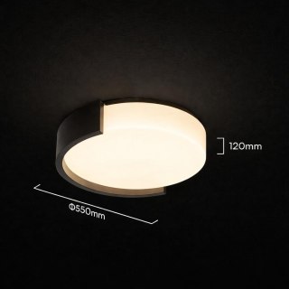 Oprawa sufitowa plafon 63W LED 55cm 3w1 ściemnialna czarna BT pilot CCT VT-84036 3000K-4000K-6000K 7200lm