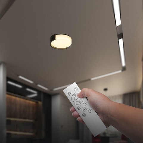 Oprawa sufitowa plafon 63W LED 55cm 3w1 ściemnialna czarna BT pilot CCT VT-84036 3000K-4000K-6000K 7200lm