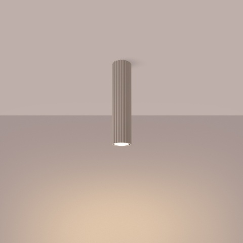 PLAFON LAMPA SUFITOWA REFLEKTOR TUBA SPOT KARBON 30 SOLLUX TAUPE KASZMIROWY