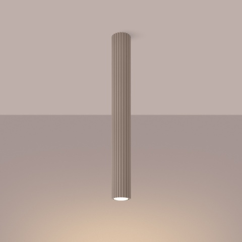 PLAFON LAMPA SUFITOWA REFLEKTOR TUBA SPOT KARBON 60 SOLLUX TAUPE KASZMIROWY