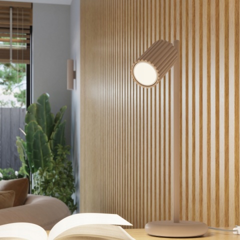 PLAFON LAMPA SUFITOWA REFLEKTOR TUBA SPOT KARBON 60 SOLLUX TAUPE KASZMIROWY