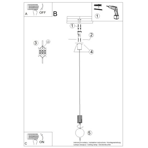 Lampa wisząca HALO 1 czarna