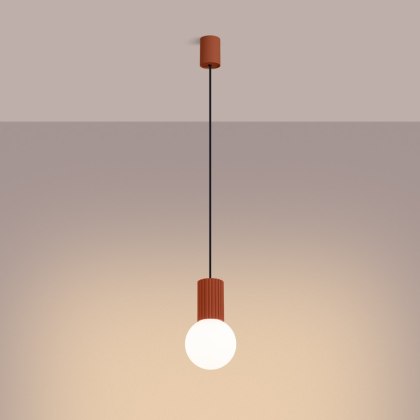 Sollux Lighting Lampa wisząca HALO 1 ochra czerwona