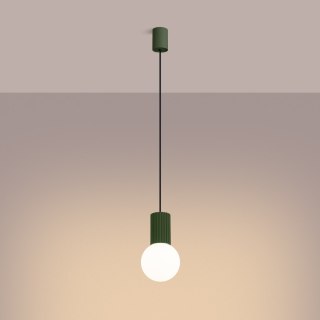 Sollux Lighting Lampa wisząca HALO 1 zielona oliwka