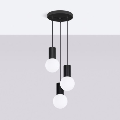 Sollux Lighting Lampa wisząca HALO 3P czarna