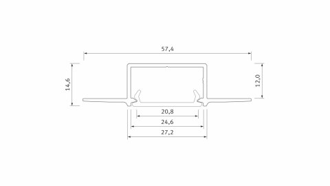 Profil do taśm led HRI 200cm srebrny