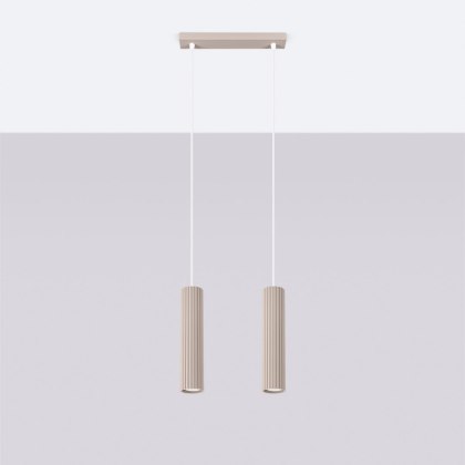 Sollux Lighting Lampa wisząca KARBON 2 taupe