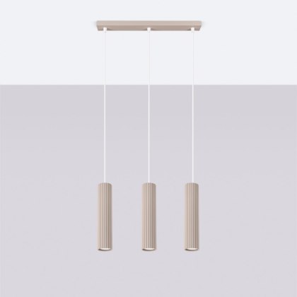 Sollux Lighting Lampa wisząca KARBON 3L taupe