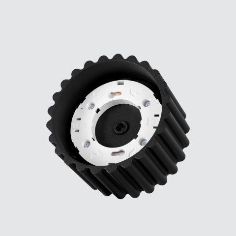 Plafon TUBA RYFLOWANA KARBOWANA  AURA 1 czarny  Gx53 Sollux