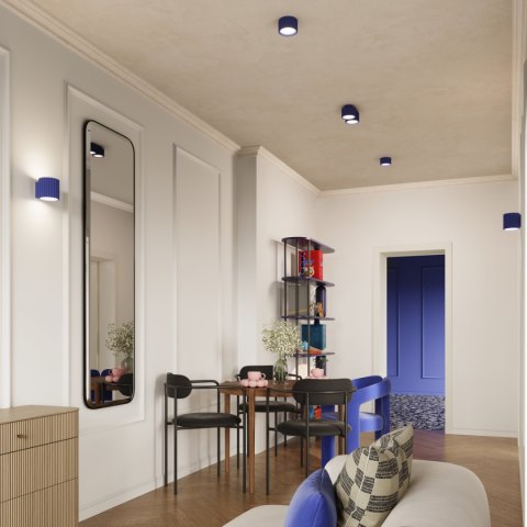 Plafon TUBA RYFLOWANA KARBOWANA  AURA 1 ultramaryna  Gx53 Sollux