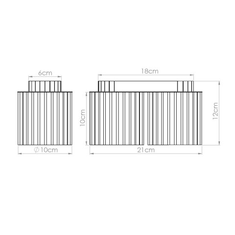 Plafon AURA 2 ochra czerwona GU10