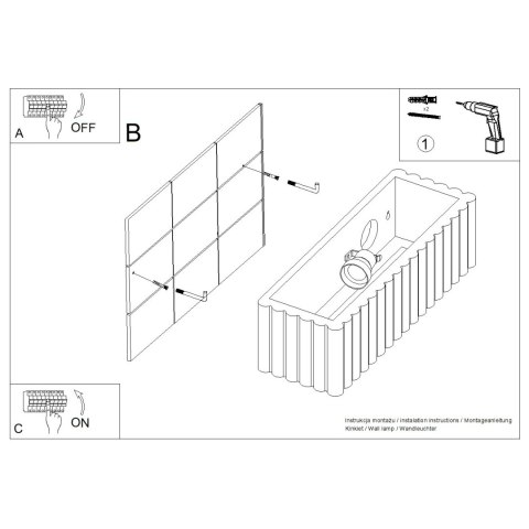 Kinkiet ceramiczny RIGATA biały
