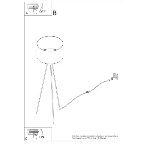 Lampa podłogowa NEVIA burgund