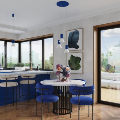 Lampa wisząca ESTRIA 1 biała/ultramaryna