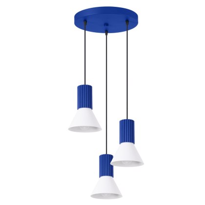 Sollux Lighting Lampa wisząca ESTRIA 3P biała/ultramaryna