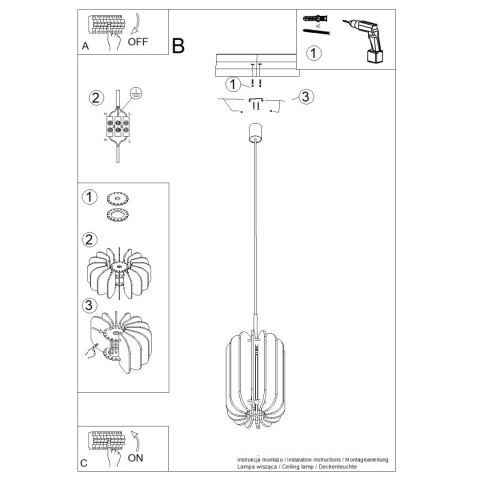 Lampa wisząca MULA 27 granatowa